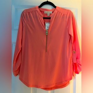 NWT Michael Korrs Peach 3/4 sleeve top